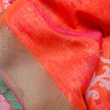 Orange Kora Cotton Saree